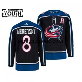 Kinder Columbus Blue Jackets Eishockey Trikot ZACH WERENSKI 8 Adidas 2022-2023 Reverse Retro Marine Authentic